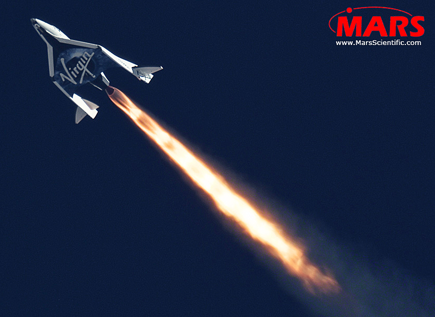 SpaceShipTwo in Powered Flight (MARS Scientific)