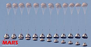 MARS Image: NASA Capsule Abort System test. High speed studies of parachute deployment and capsule performance.